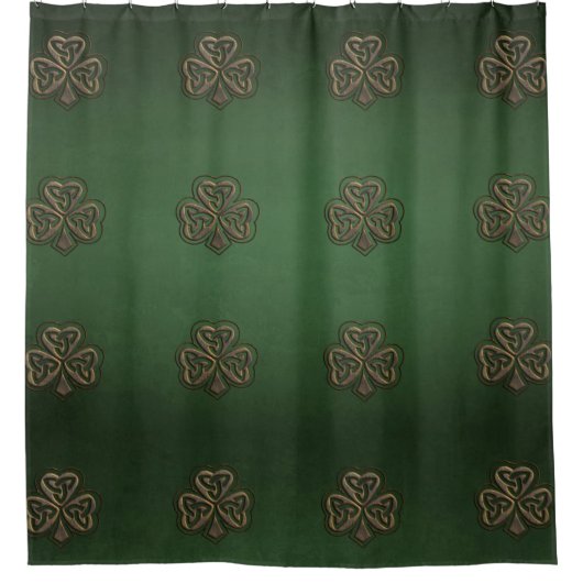 Trendy Grundge Irish Glück Kleeblatt Duschvorhang (Vorderseite)