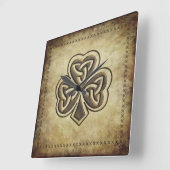 Trendy Grundge Irish Glück Kleeblatt Quadratische Wanduhr (Winkel)