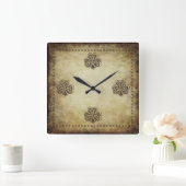 Trendy Grundge Irish Glück Kleeblatt Quadratische Wanduhr (Zuhause)
