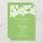Trendy grünes u. weißes BlumenBrautparty laden ein Einladung (Vorne/Hinten)