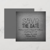 Trendy Grunge Save the Date Invite, Grau (Vorne/Hinten)