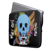 Trendy Grunge Skull Piano Musik Laptop Schläfchen Laptopschutzhülle (Vorderseite Links)