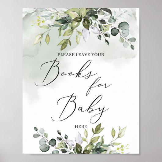 Trendy Grünpflanzen boho Bücher für Babyzeichen Poster (Vorne)