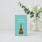 Trendy Guitar Lessons QR Code Music Teacher Aquama Visitenkarte (Stehend Vorderseite)