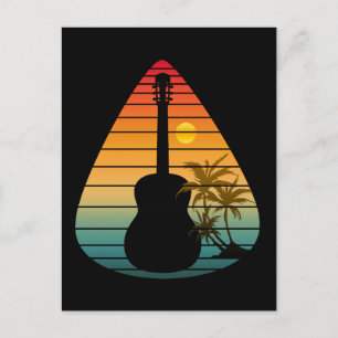 TRENDY GUITAR PICK SONNENUNTERGANG POSTKARTE
