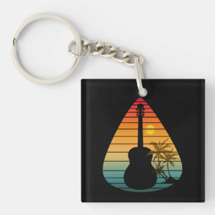 TRENDY GUITAR PICK SONNENUNTERGANG  SCHLÜSSELANHÄNGER