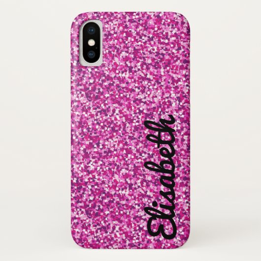Trendy, gürmisch, rosa bedruckter Glitzer personal Case-Mate iPhone Hülle (Rückseite)