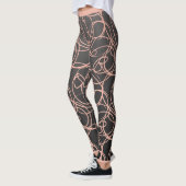 Trendy, gürtelig, rosa, knisternde Wirbel auf schw Leggings (Links)
