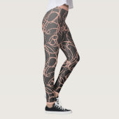 Trendy, gürtelig, rosa, knisternde Wirbel auf schw Leggings (Rechts)