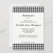 Trendy Hahnentrittmuster Abschluss Foto Class 20XX Einladung (Rückseite)