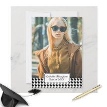 Trendy Hahnentrittmuster Abschluss Foto Class 20XX