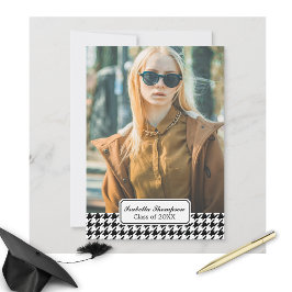 Trendy Hahnentrittmuster Abschluss Foto Class 20XX Einladung