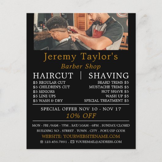 Trendy Hair Cut, Männerwerbung Flyer (Vorne)