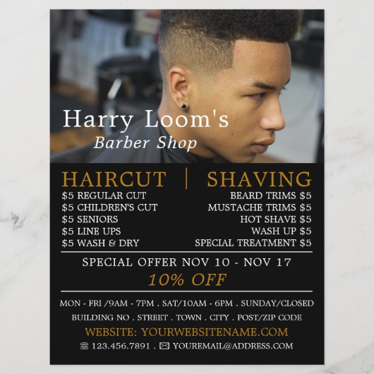 Trendy Hair Cut, Männerwerbung Flyer (Vorne)