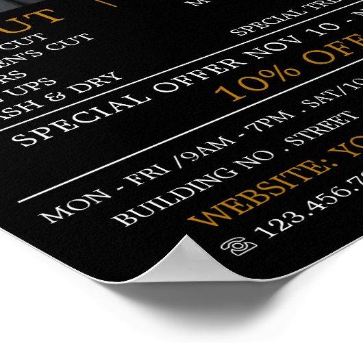 Trendy Hair Cut, Männerwerbung Poster (Ecke)