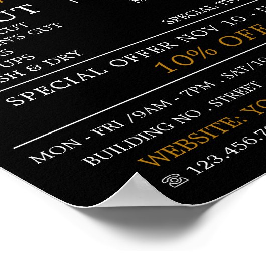 Trendy Hair Cut, Männerwerbung Poster (Ecke)