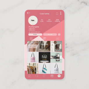 Trendy Hair Stylist Business Cards   Instagramm Visitenkarte