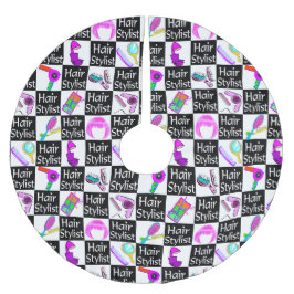 TRENDY HAIR STYLIST CHRISTMAS TREE SKIRT POLYESTER WEIHNACHTSBAUMDECKE