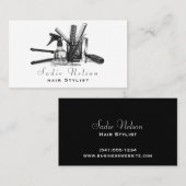 Trendy Hair Stylist Salon Tools Beauty Visitenkarte (Vorne/Hinten)