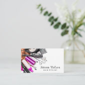 Trendy Hair Stylist Salon Tools Beauty Visitenkarte (Stehend Vorderseite)