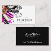 Trendy Hair Stylist Salon Tools Beauty Visitenkarte (Vorne/Hinten)