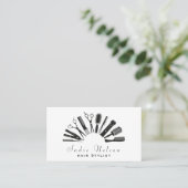 Trendy Hair Stylist Salon Tools Beauty Visitenkarte (Stehend Vorderseite)