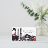 Trendy Hair Stylist Salon Tools Beauty Visitenkarte (Stehend Vorderseite)