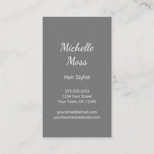 Trendy Hair Stylist Simple Schissens Visitenkarte (Rückseite)