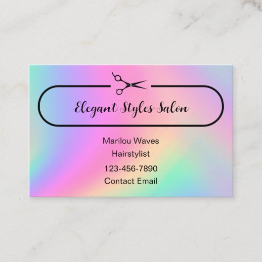 Trendy Hairstylist Appointment Business Cards Visitenkarte (Vorderseite)