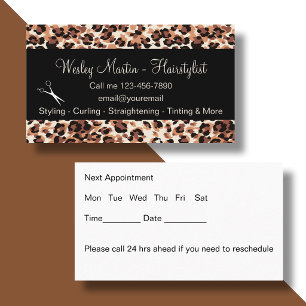 Trendy Hairstylist Appointment Cards Visitenkarte
