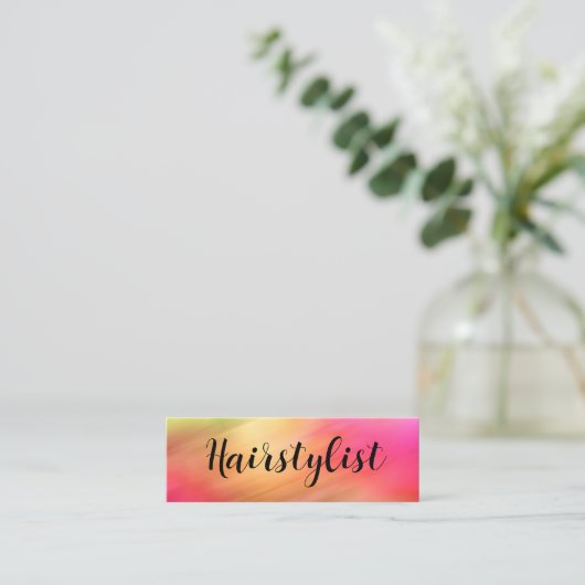 Trendy Hairstylist Compact Business Cards Mini Visitenkarte (Stehend Vorderseite)