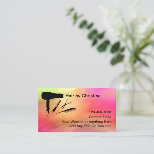 Trendy Hairstylist Termine Business Cards (Stehend Vorderseite)