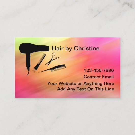 Trendy Hairstylist Termine Business Cards (Vorderseite)