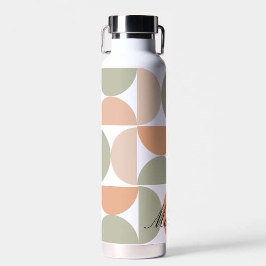 Trendy Halbmond Muster mit eigenem Namen Blocker Trinkflasche (Vorne)