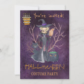 Trendy Halloween Aquarellwitscher-Party Einladung (Vorderseite)