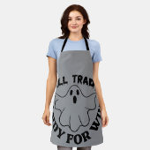 Trendy Halloween Boo Ghost Quote All-Over-Print Schürze (Getragen)