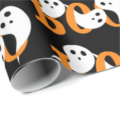 Trendy Halloween Boo Ghosts Black Geschenkpapier (Rolleneckpunkt)