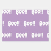 Trendy Halloween Niedlich Pastel Lila Boo Ghost 3 Geschenkpapier Set (Vorderseite 2)