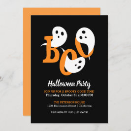 Trendy Halloween-Party Boo Ghosts Black Einladung
