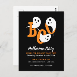 Trendy Halloween-Party Boo Ghosts Black Einladung Postkarte