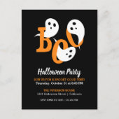 Trendy Halloween-Party Boo Ghosts Black Einladung Postkarte (Vorderseite)