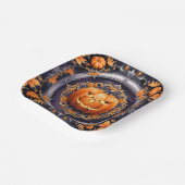 Trendy Halloween Pumpkin Autumn Collection Pappteller (Gewinkelt)