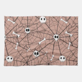 Trendy Halloween Skulls , Knochen und Web Geschirrtuch (Horizontal)
