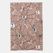 Trendy Halloween Skulls , Knochen und Web Geschirrtuch (Vertikal)