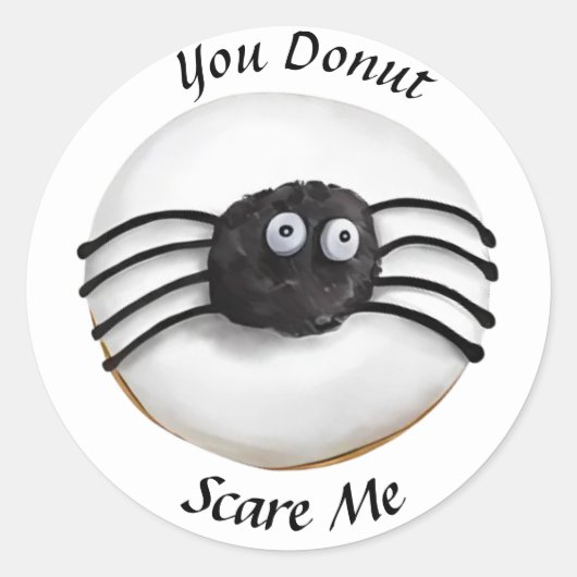 Trendy Halloween Spooky Black Spider Donut Runder Aufkleber (Vorderseite)