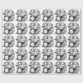 Trendy Halloween Spooky boo ghost Playing Drums Geschenkpapier (Flach)