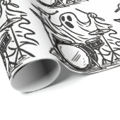 Trendy Halloween Spooky boo ghost Playing Drums Geschenkpapier (Rolleneckpunkt)