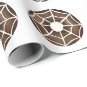 Trendy Halloween Spooky Brown Spider Web Donut Geschenkpapier (Rolleneckpunkt)