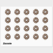 Trendy Halloween Spooky Brown Spider Web Donut Runder Aufkleber (Blatt)