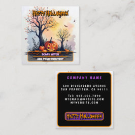 Trendy Halloween Spooky Cute Collection Quadratische Visitenkarte